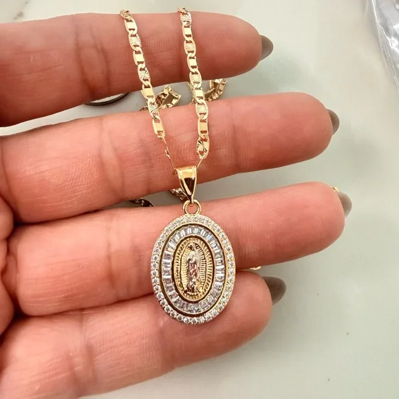 14k Gold Filled Guadalupe Necklace - Picture 1 of 5